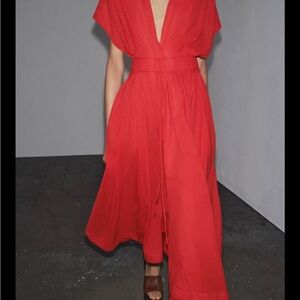 Zara Vibrant Red Midi Dress